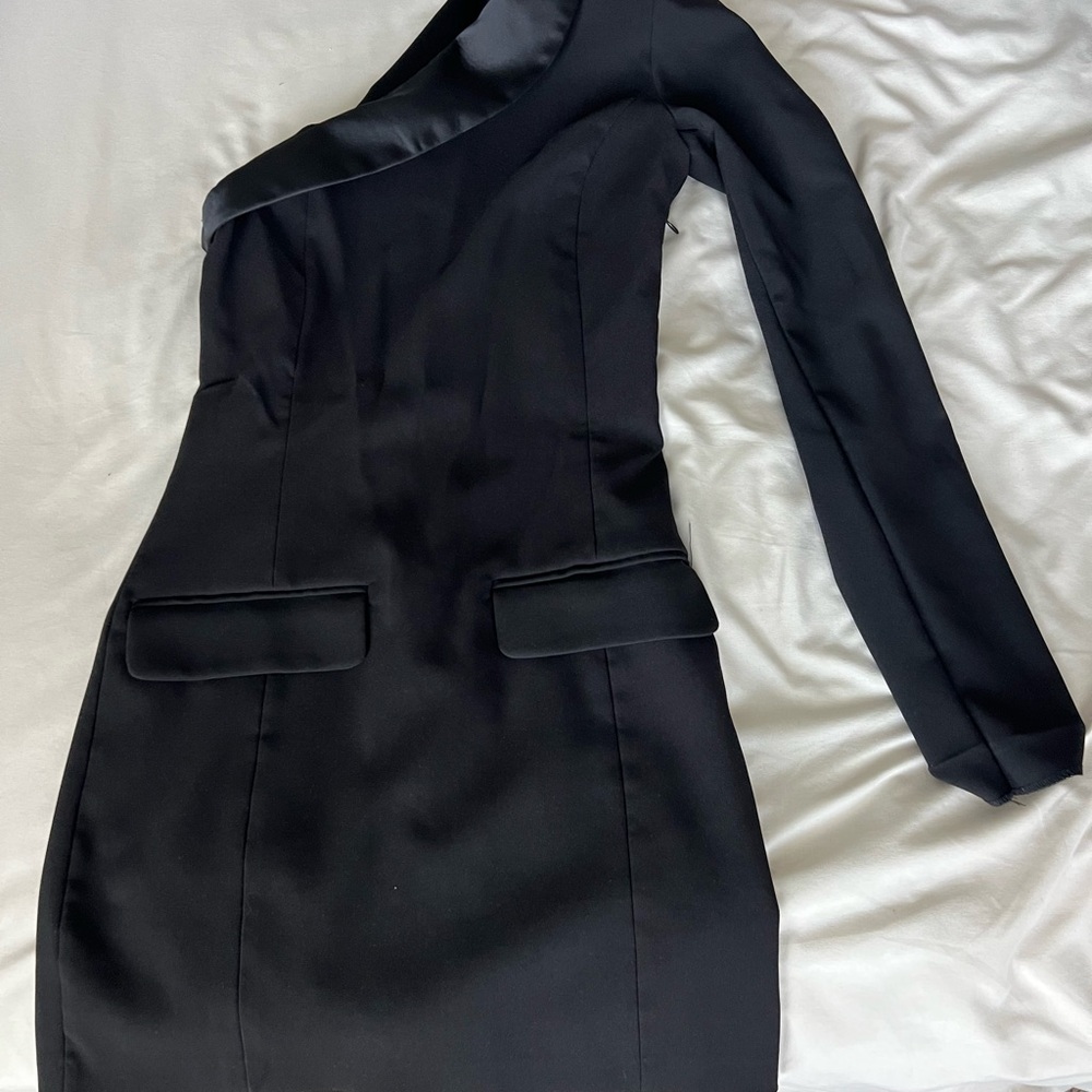 Zara Black One-Shoulder Dress